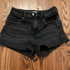 Size 23 waist, black, Pacsun shorts. Style: Mom Short.
